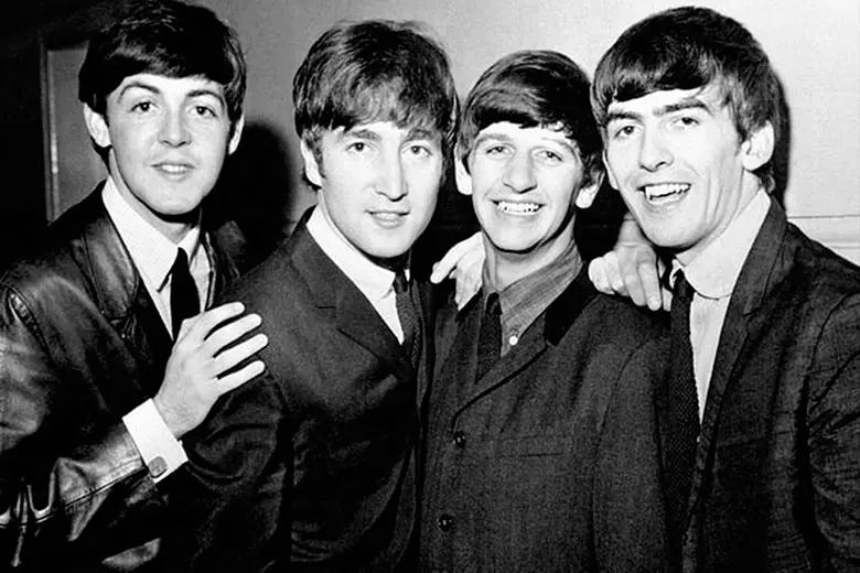 Foto de los Beatles en blanco y negro